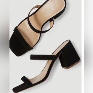 Ann Taylor Fiona Suede Two-Strap Block Heel Sandals/Size 7